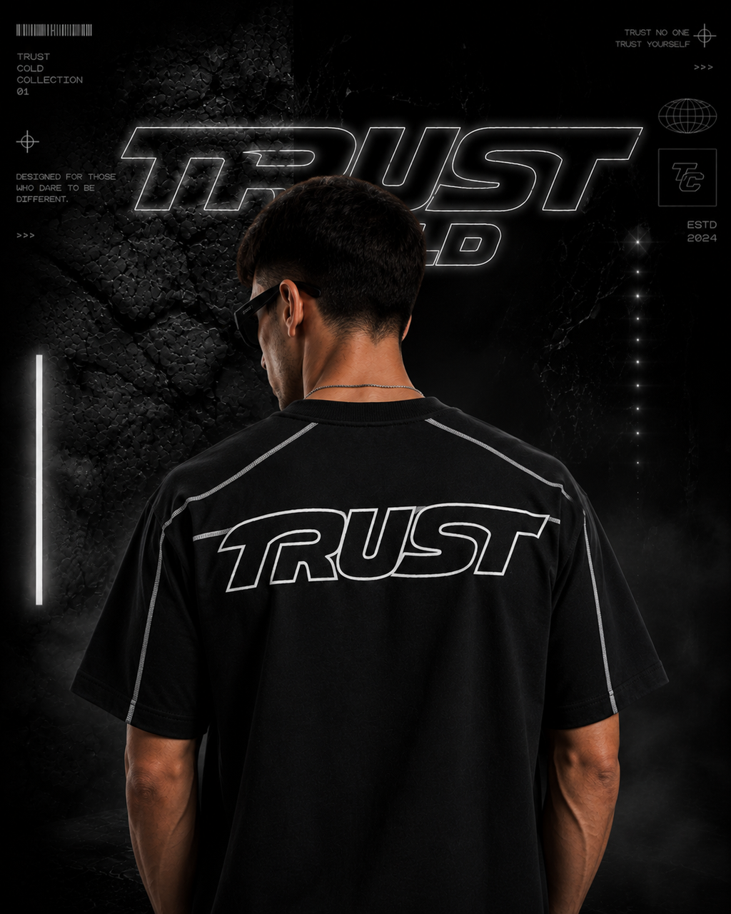 Camiseta negra Trust cold -Trust in you